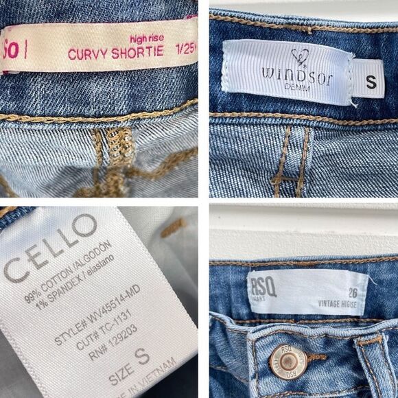 Lot of Destructed High Waist Shortie Jean Shorts RSQ/Pacific Sun/SO/Tgla/Windsor - Picture 16 of 16